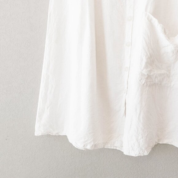 Cannisse White Linen Skirt Size 10 Button Front Midi Minimalist European Flowy - Picture 6 of 12